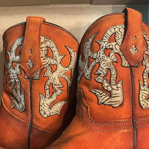 Corral Orange Leather Cowboy Boots(Size 8) - Picture 8 of 13